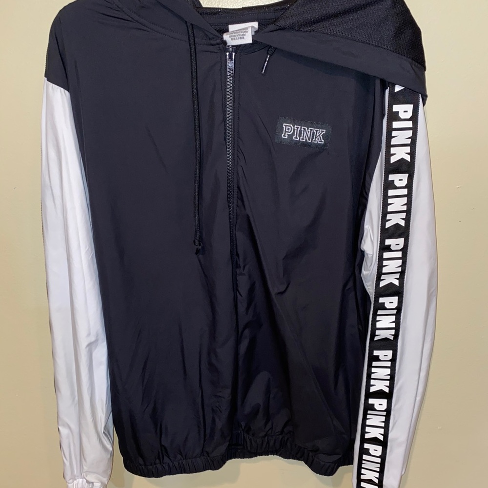 PINK black and white windbreaker
